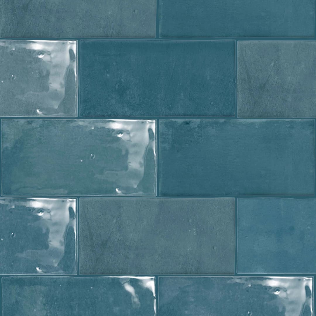 Cerámica Muro Fez Ocean Azul Gloss 6x12.5 cm