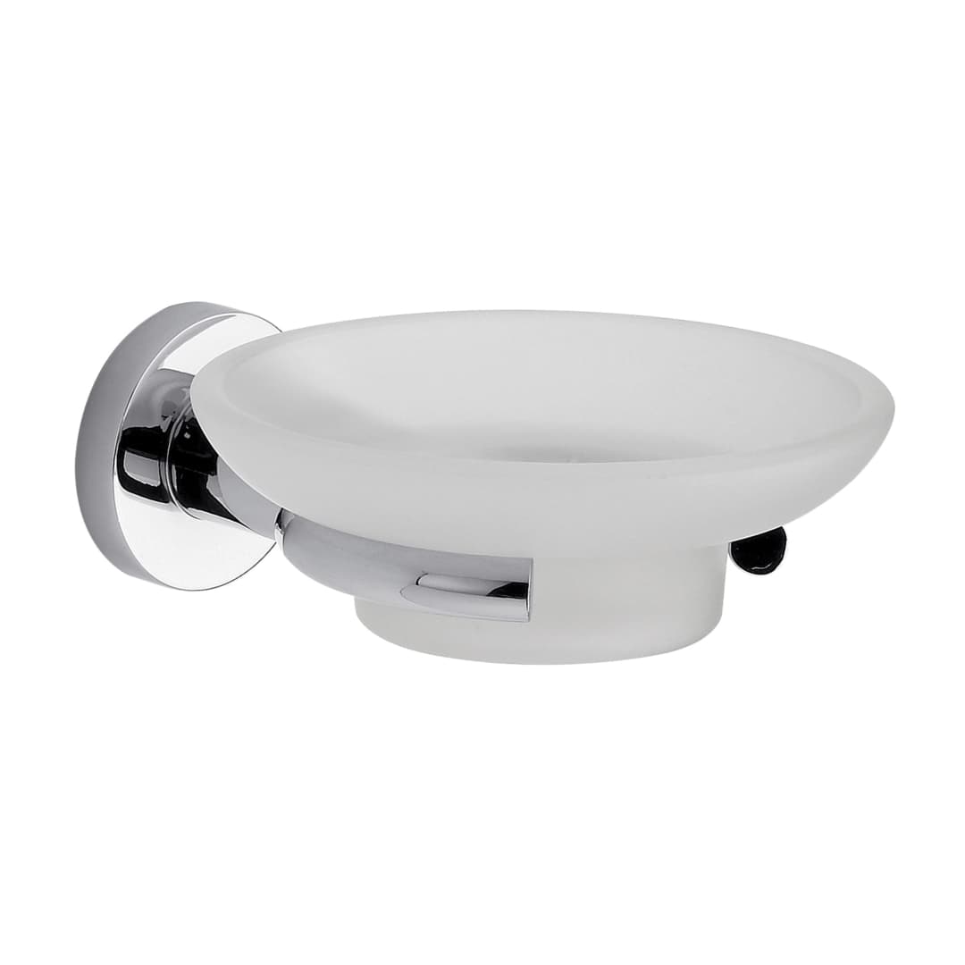 Jabonera Libby con Plato Vidrio Cromado