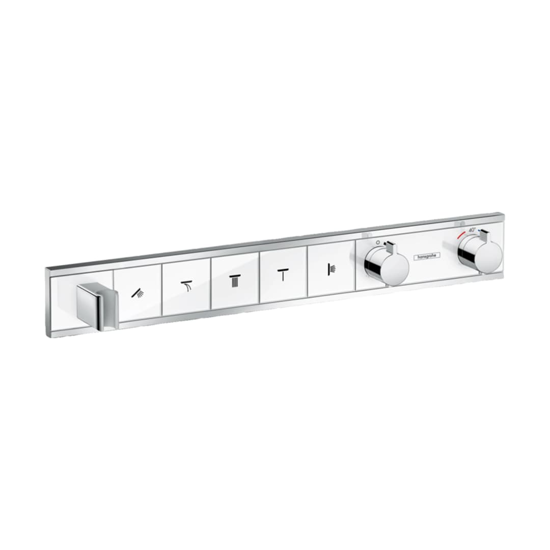 Termostato Rainselect Empotrado para Cinco Vías sin Cuerpo Interno Blanco Cromado