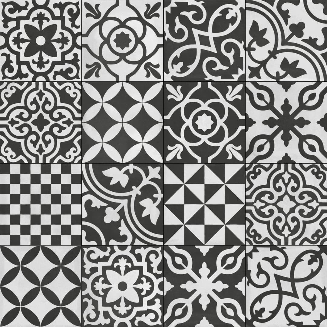 Porcelanato D-Segni Contrasti Decoro Mix Antracite Mate 20x20cm