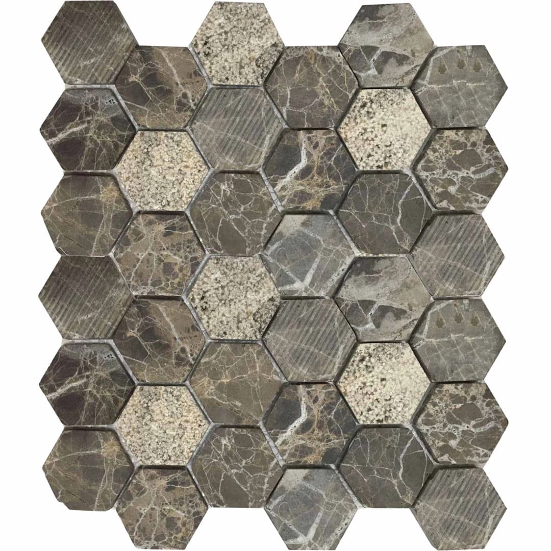 Mosaico Emperador Mix Hexagon 30x30 cm