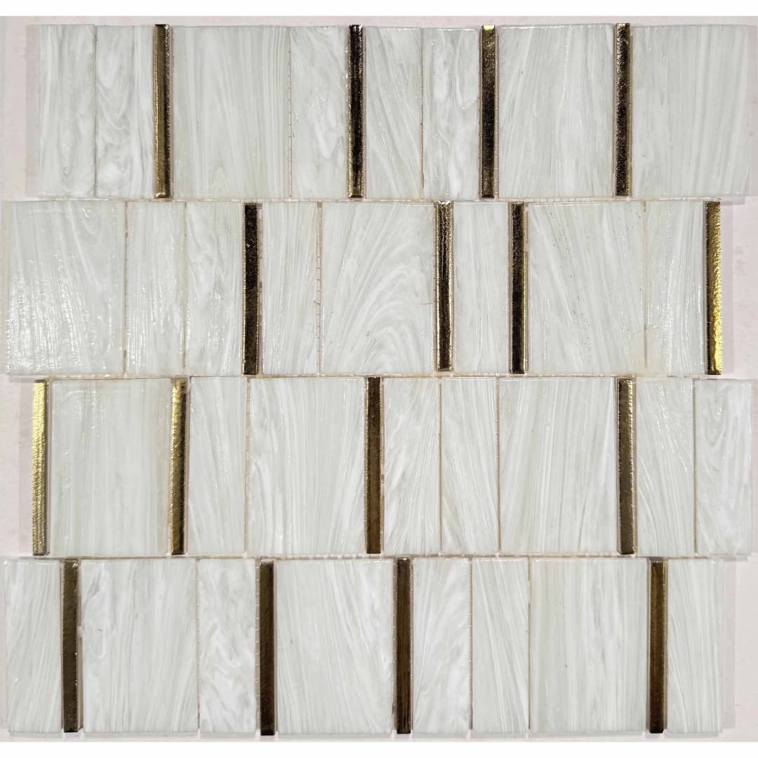Mosaico Crystal Blanco/Dorado 30x30 cm