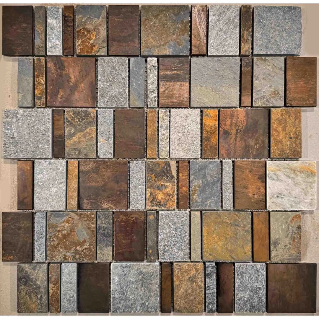 Mosaico Stone Metal Mix Brown 30x30 cm