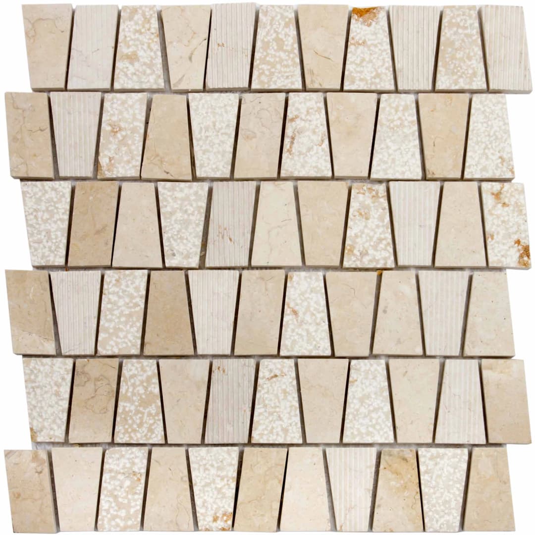 Mosaico Marfil Mix Polygon 30x30 cm