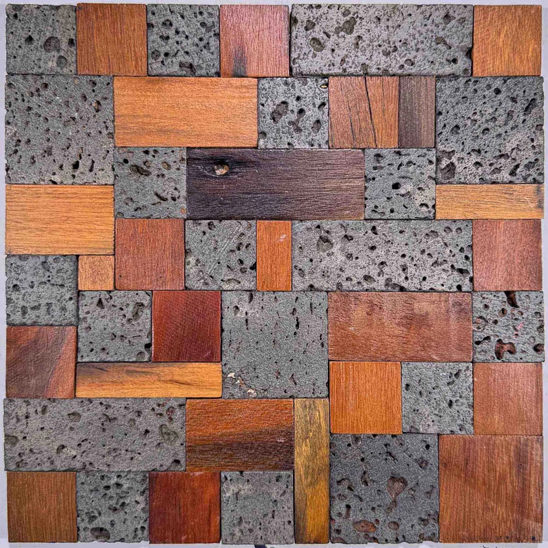 Mosaico Mix Madera Basalt 30x30 cm
