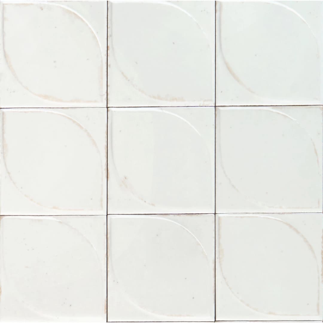 Porcelanato Lume White 3D Dew Lux Brillante 10x10 cm