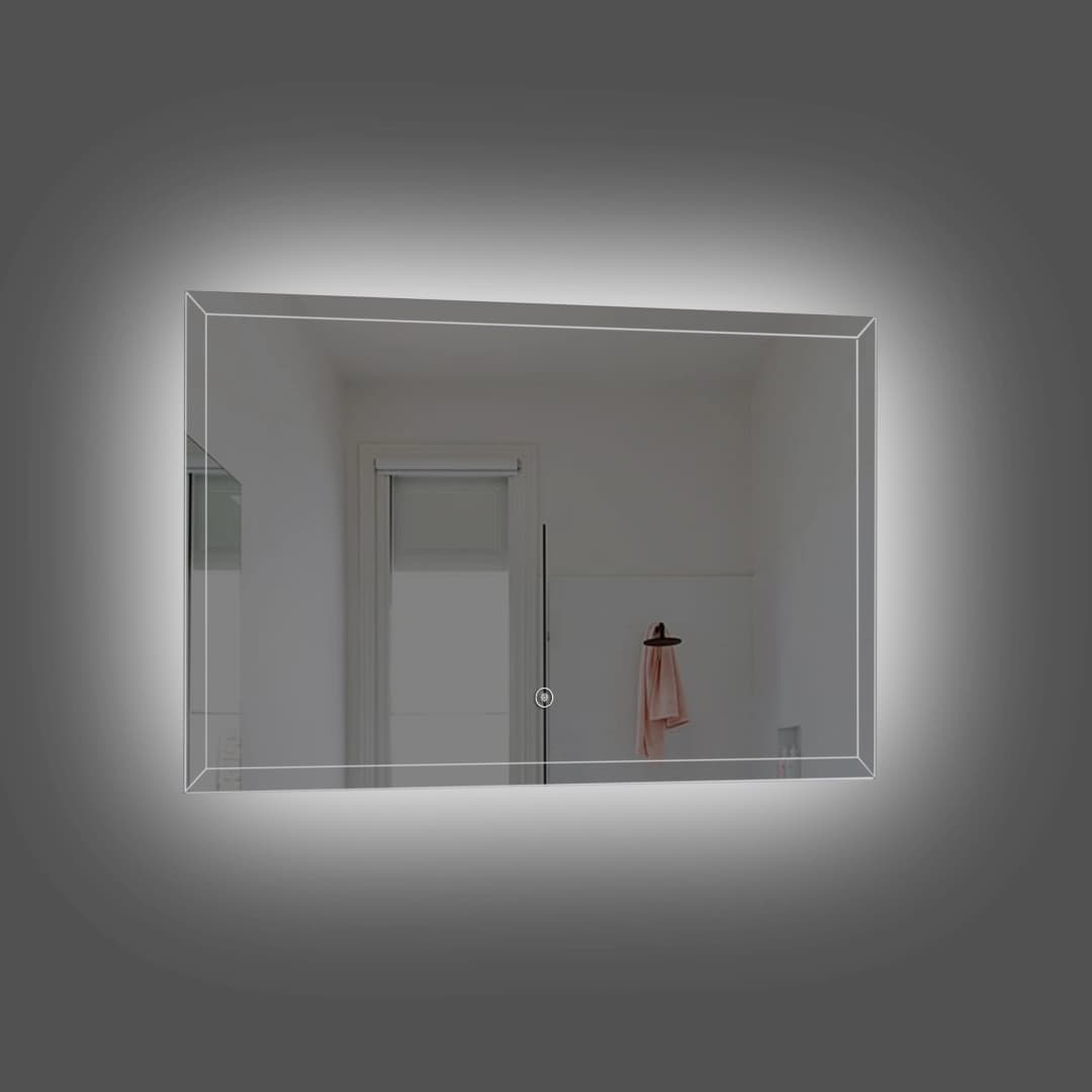 Espejo Film Rectangular Led Cromado 90x3x60 cm