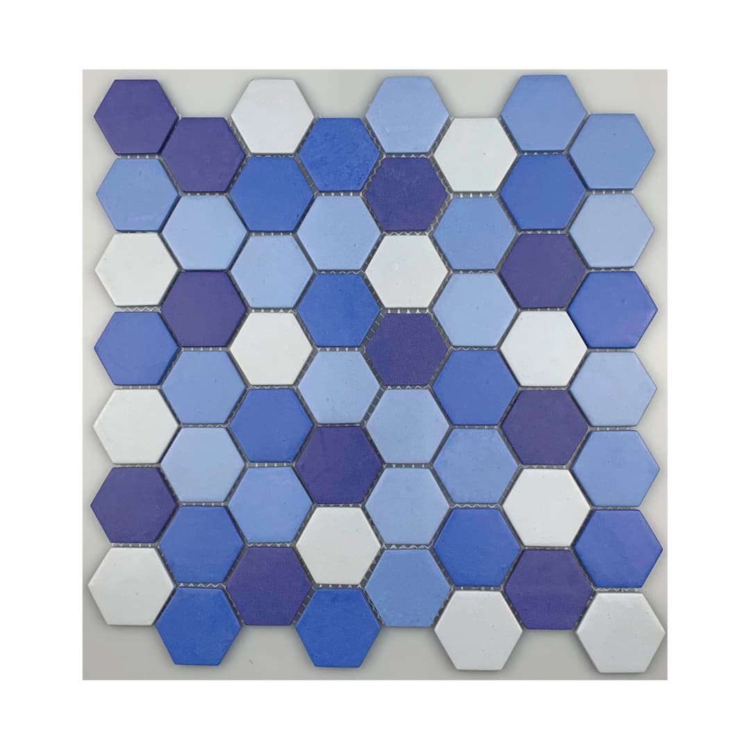 Mosaico Eco Hexagon Dark Blue Blend 30.5x30.5 cm