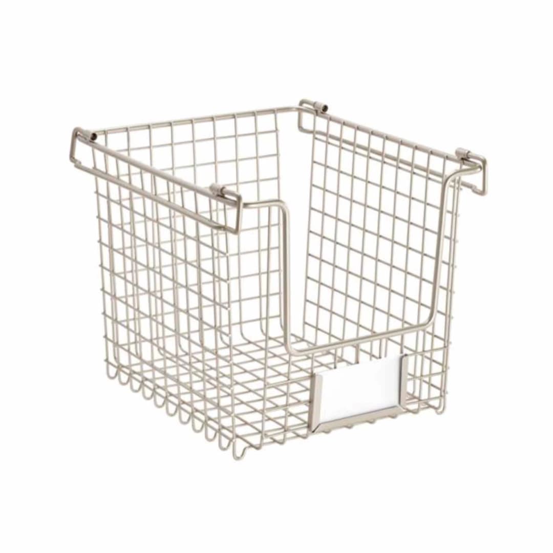 Canasto Apilable Classico Plata M