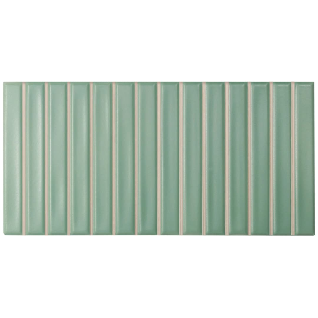 Cerámica Muro Sweet Bars Verde Claro Mate 12.x25 cm