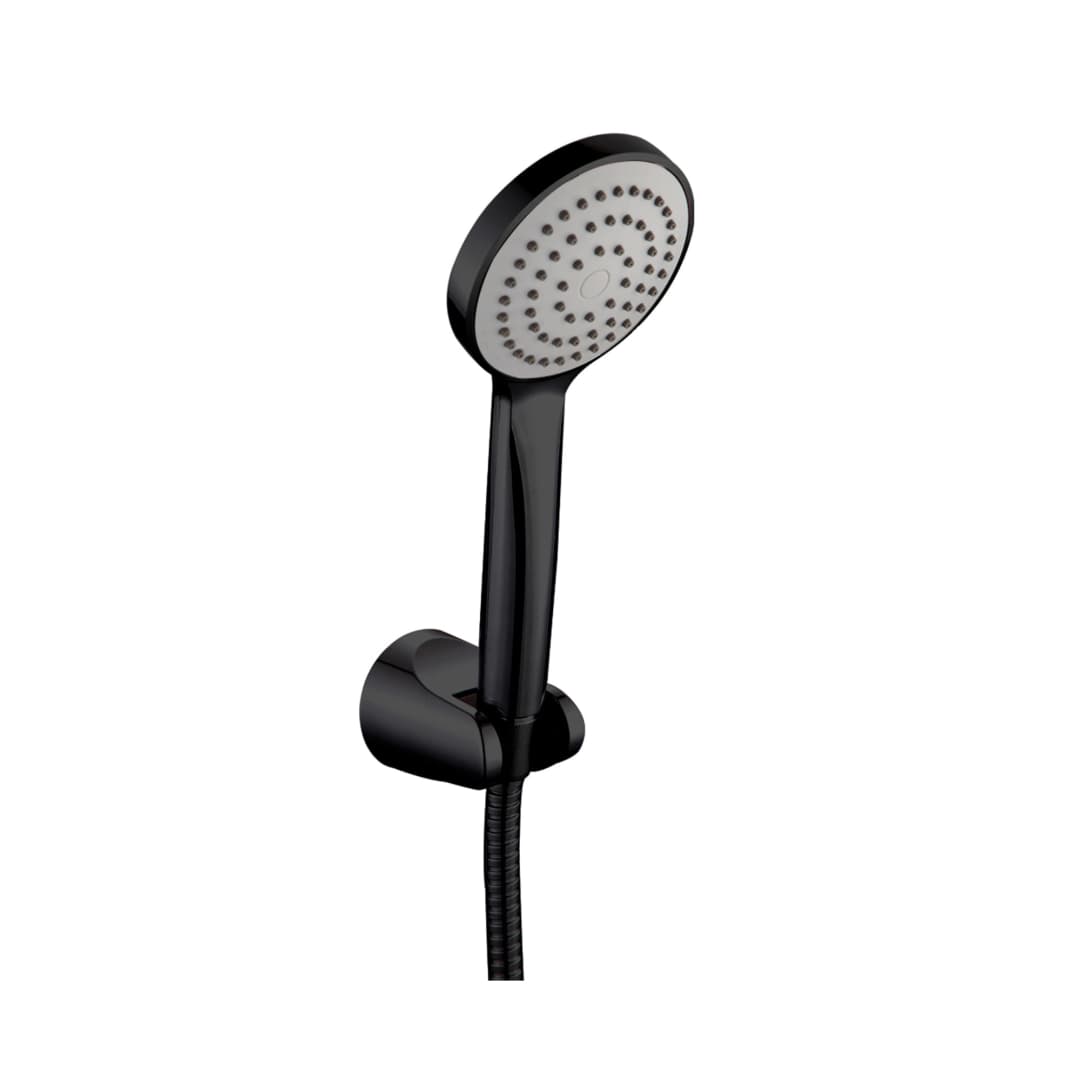Set Soporte Ducha Concept C/Ducha Fono, Flexible Negro Mate
