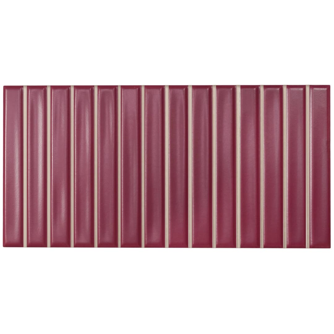 Cerámica Muro Sweet Bars Rojo Mate 12.x25 cm