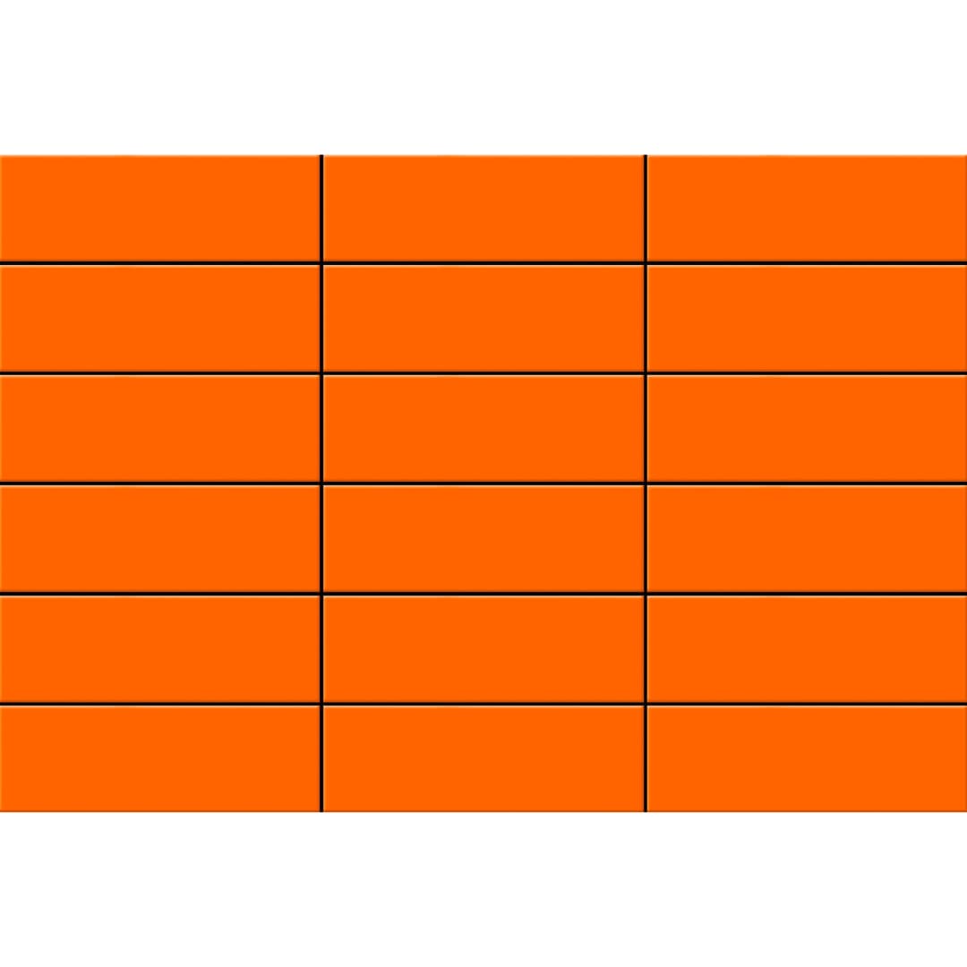 Cerámica Muro Ice Colors Orange Brillante 10x30 cm