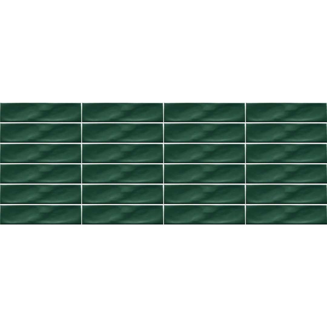 Cerámica Muro Ice Craft Verde Brillante 6.8x28 cm