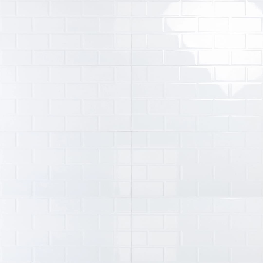 Cerámica Muro Polar Brick Blanco Brillante 30x60 cm