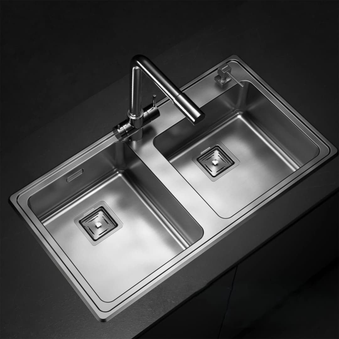 Lavaplatos Quadra Q085A 2 Cubetas Acero Inoxidable 304 855x482x175 mm