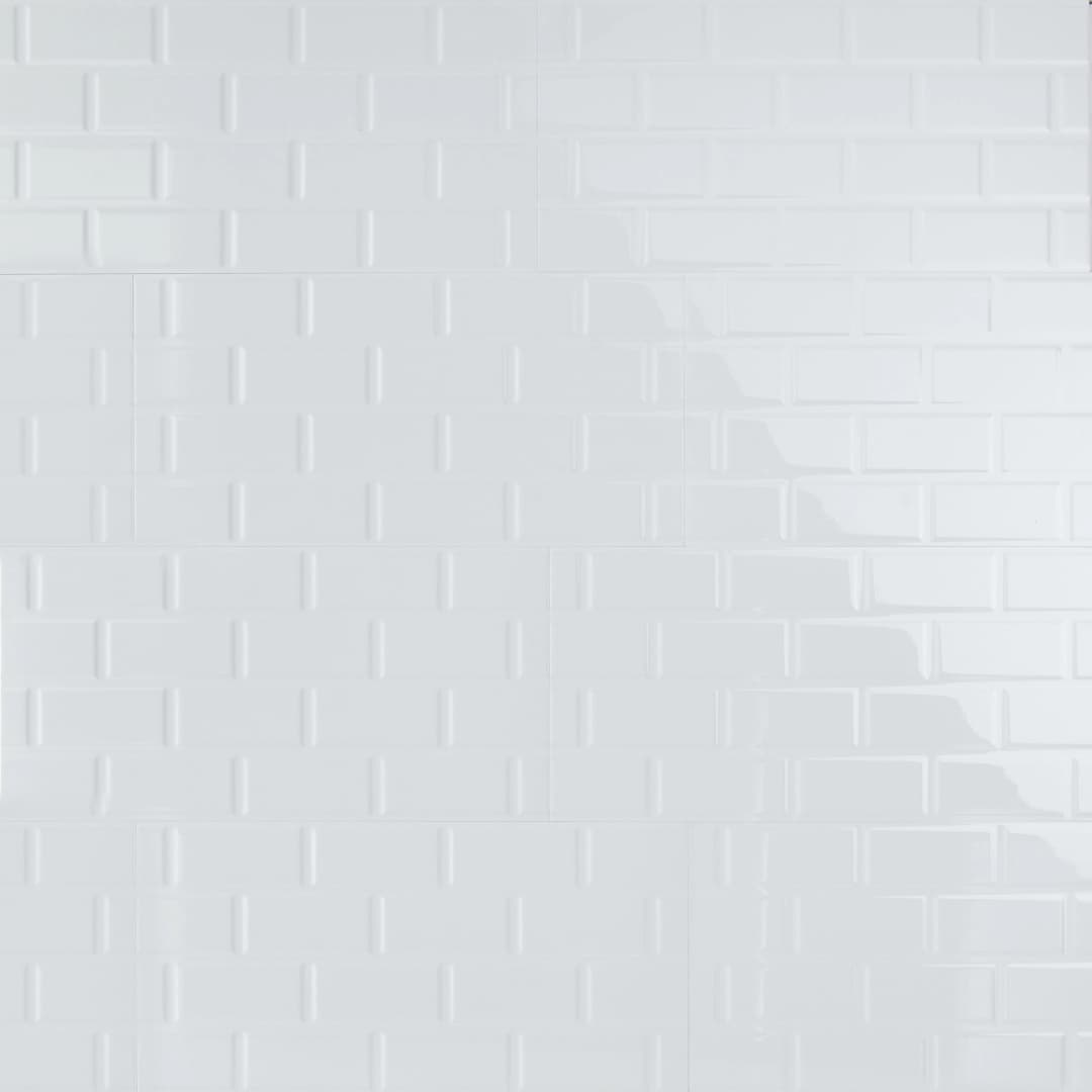 Cerámica Muro Ice Deco Metro Blanco Brillante 30x60 cm