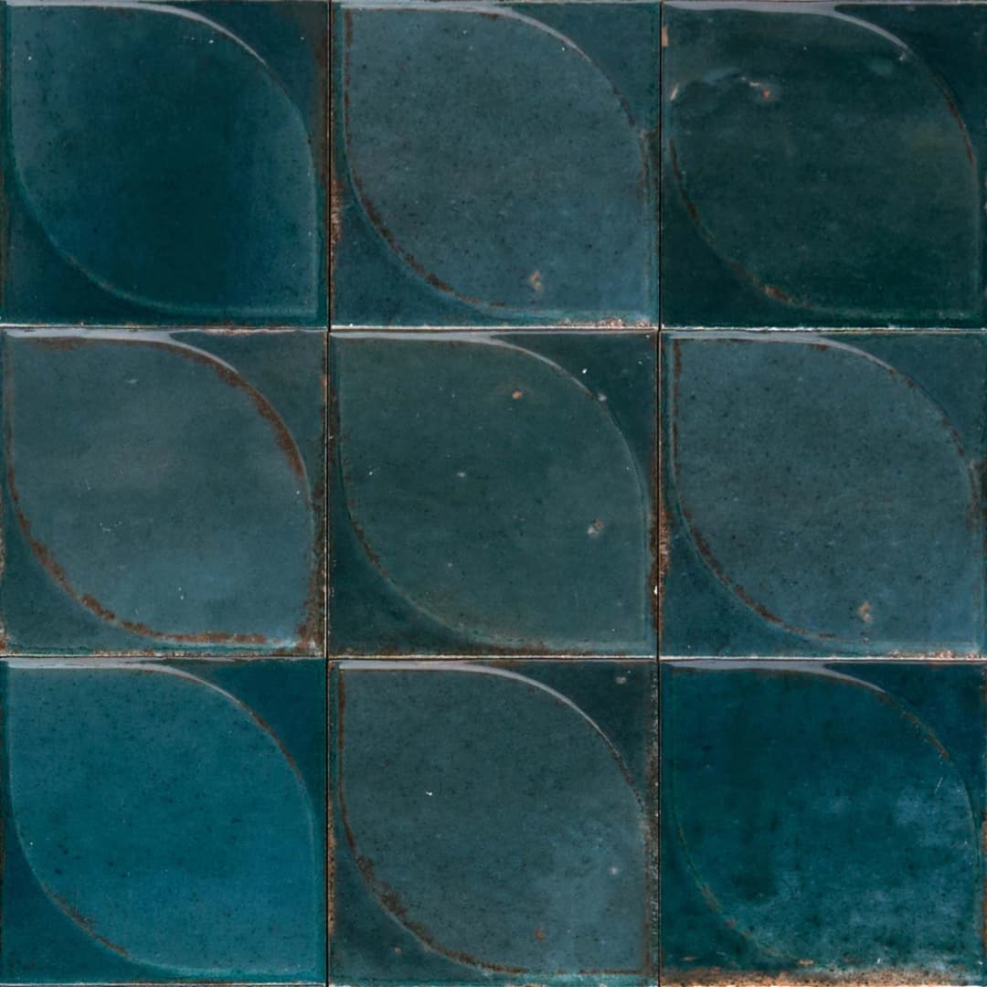 Porcelanato Lume Blue 3D Dew Lux Brillante 10x10 cm