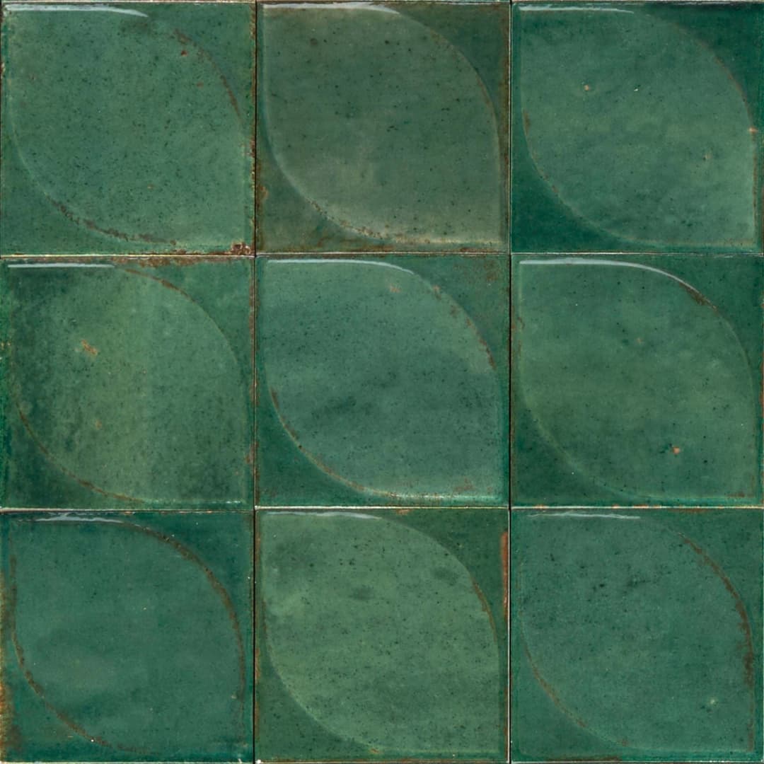 Porcelanato Lume Green 3D Dew Lux Brillante 10x10 cm