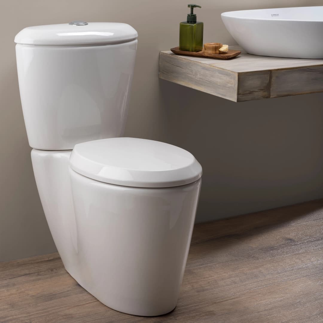 WC Elemento Descarga Piso con Tapa Asiento y Fijaciones Blanco