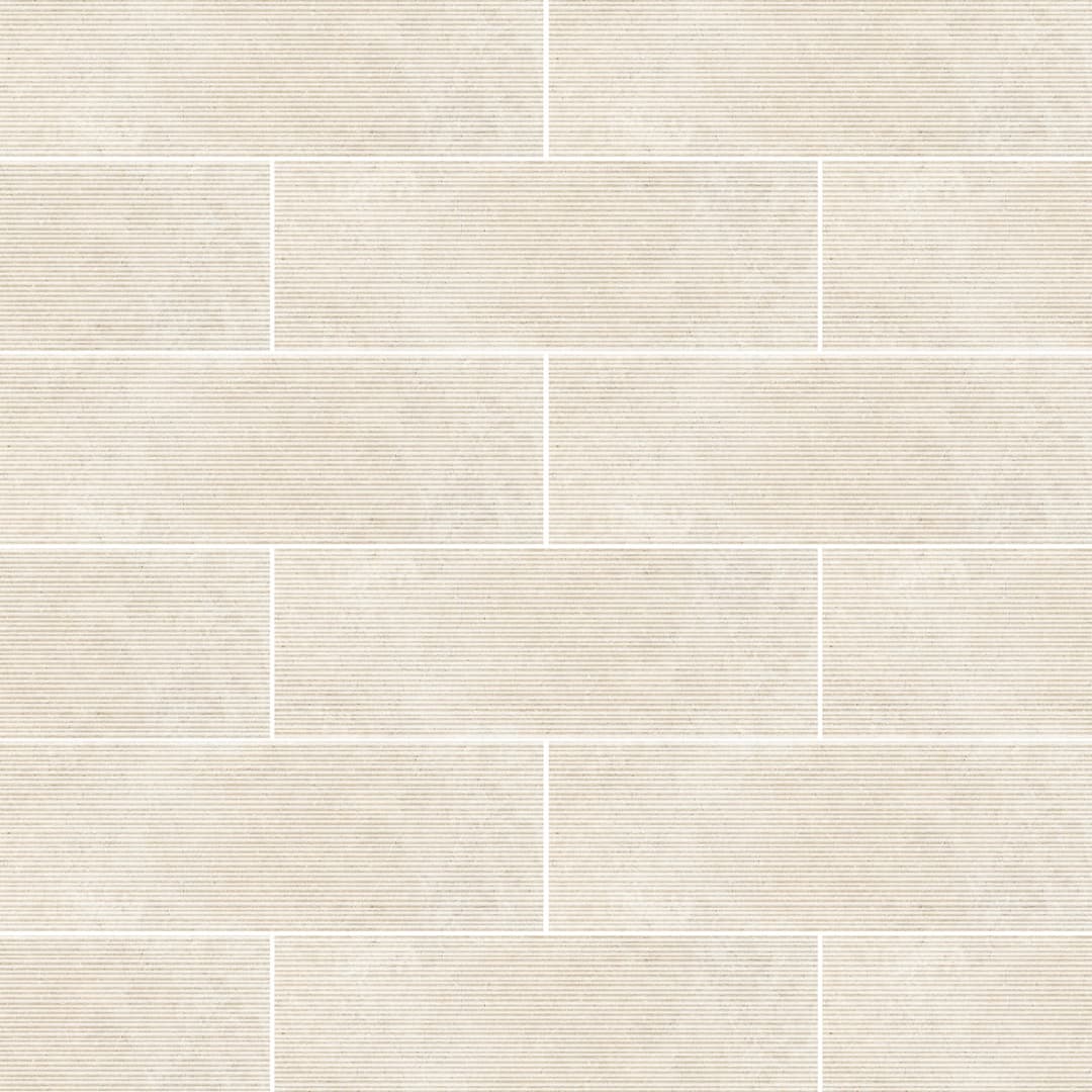 Cerámica Muro Limestone Wall Ivory Struttura Mikado 3D Beige 40x120 cm
