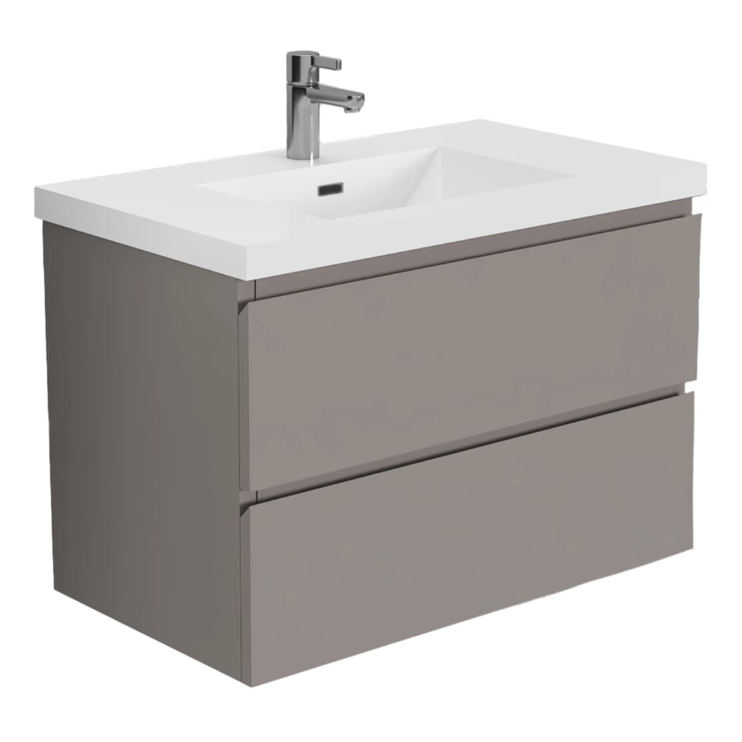 Mueble de Baño City con Lavamanos 800 mm 2 Cajones Thunder Grey Matt
