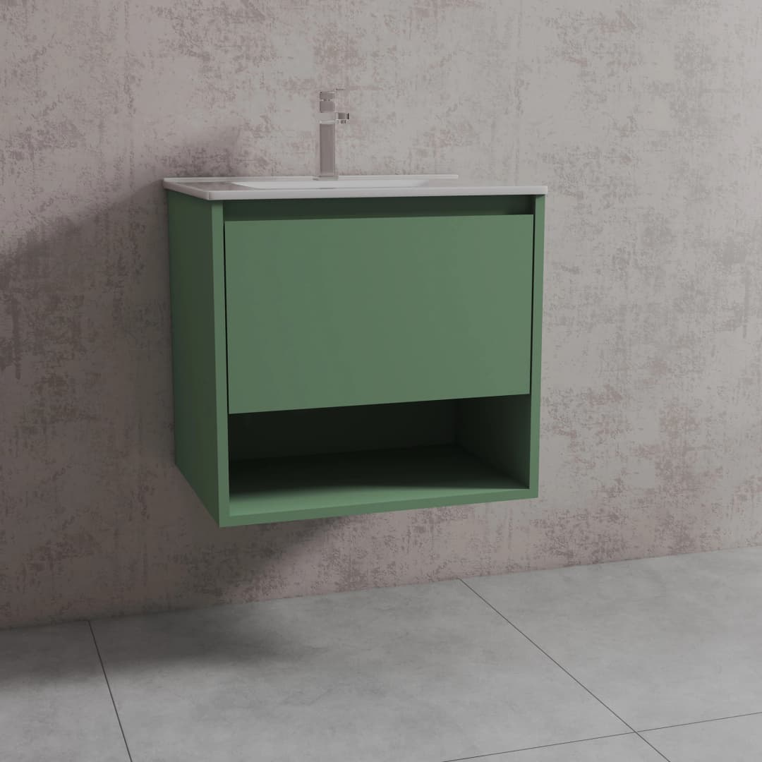 Mueble de Baño Delfos con Lavamanos 600x475x550 mm 1 Cajón y Repisa Mint
