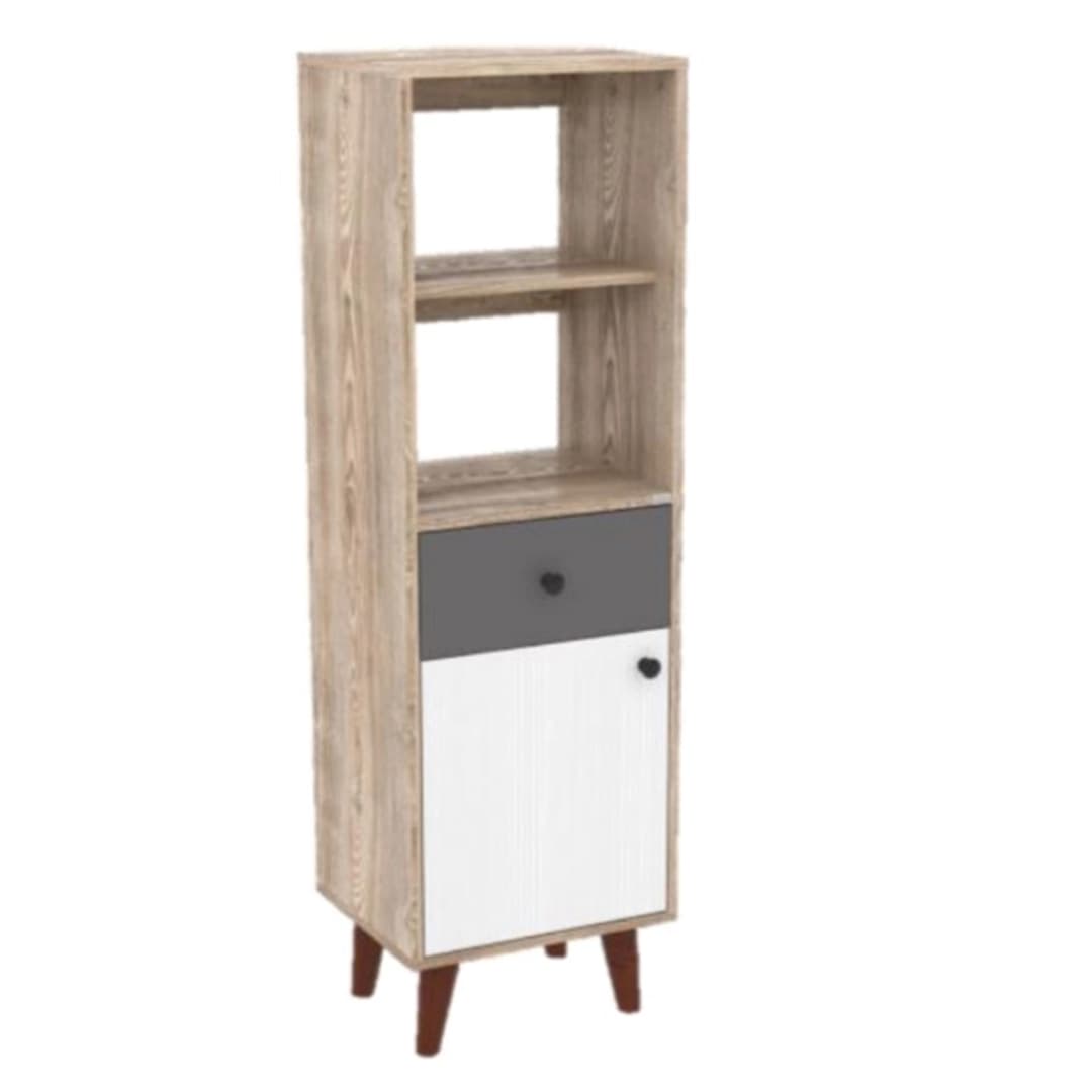 Mueble Repisa Baño Blanco 350 mm 1 Cajón y Puerta Miel