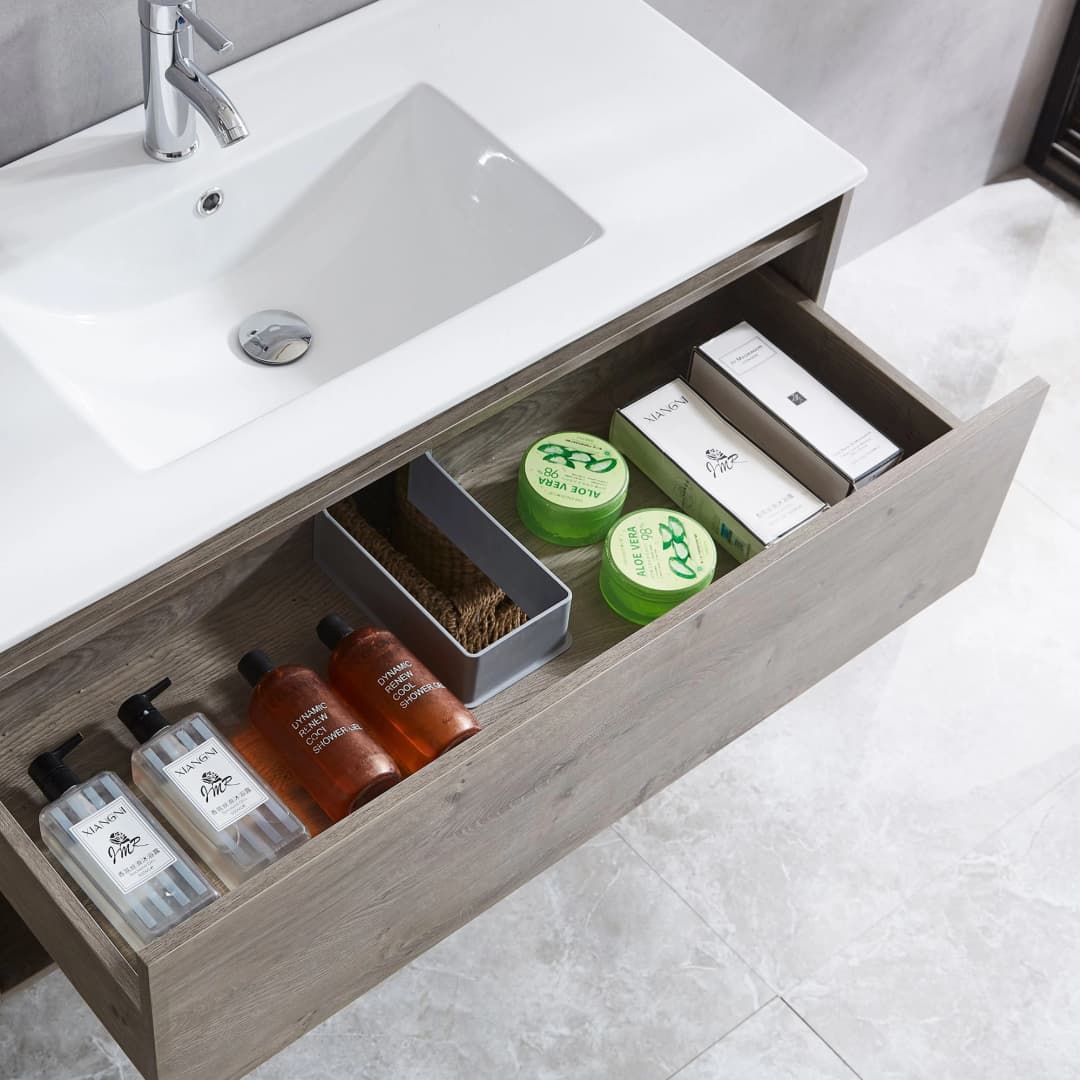 Mueble de Baño Queen con Lavamanos 800 mm 1 Cajón y Repisa Grey Oak