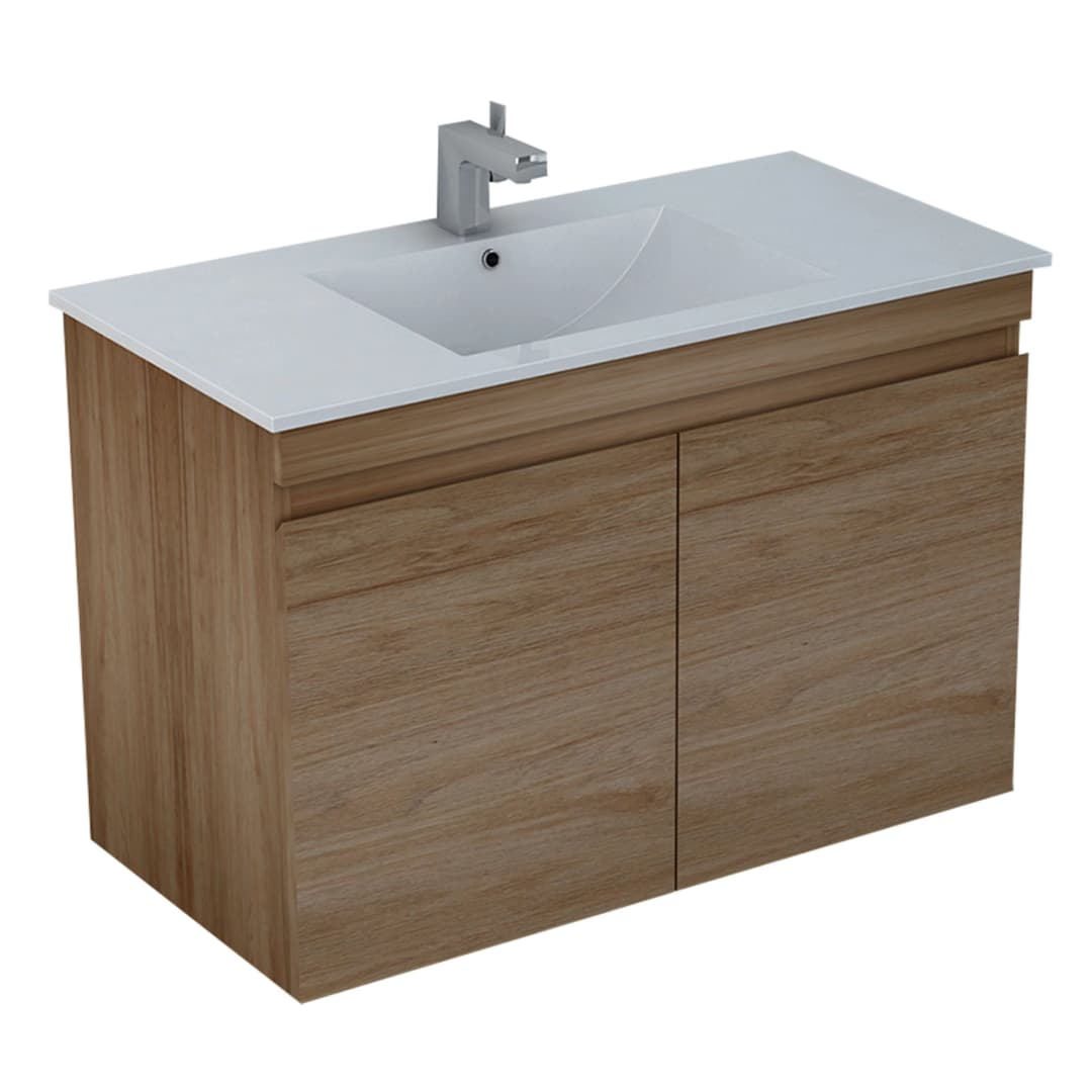 Mueble de Baño Delfos con Lavamanos 800x450x600 mm 2 Puertas Light Oak