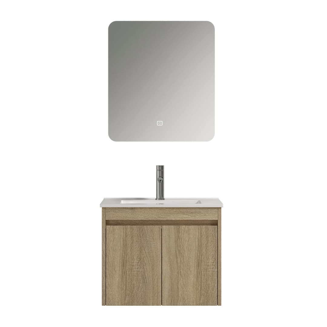 Mueble de Baño Nepal con Lavamanos 600x470x495 mm 2 Puertas Brown Wood
