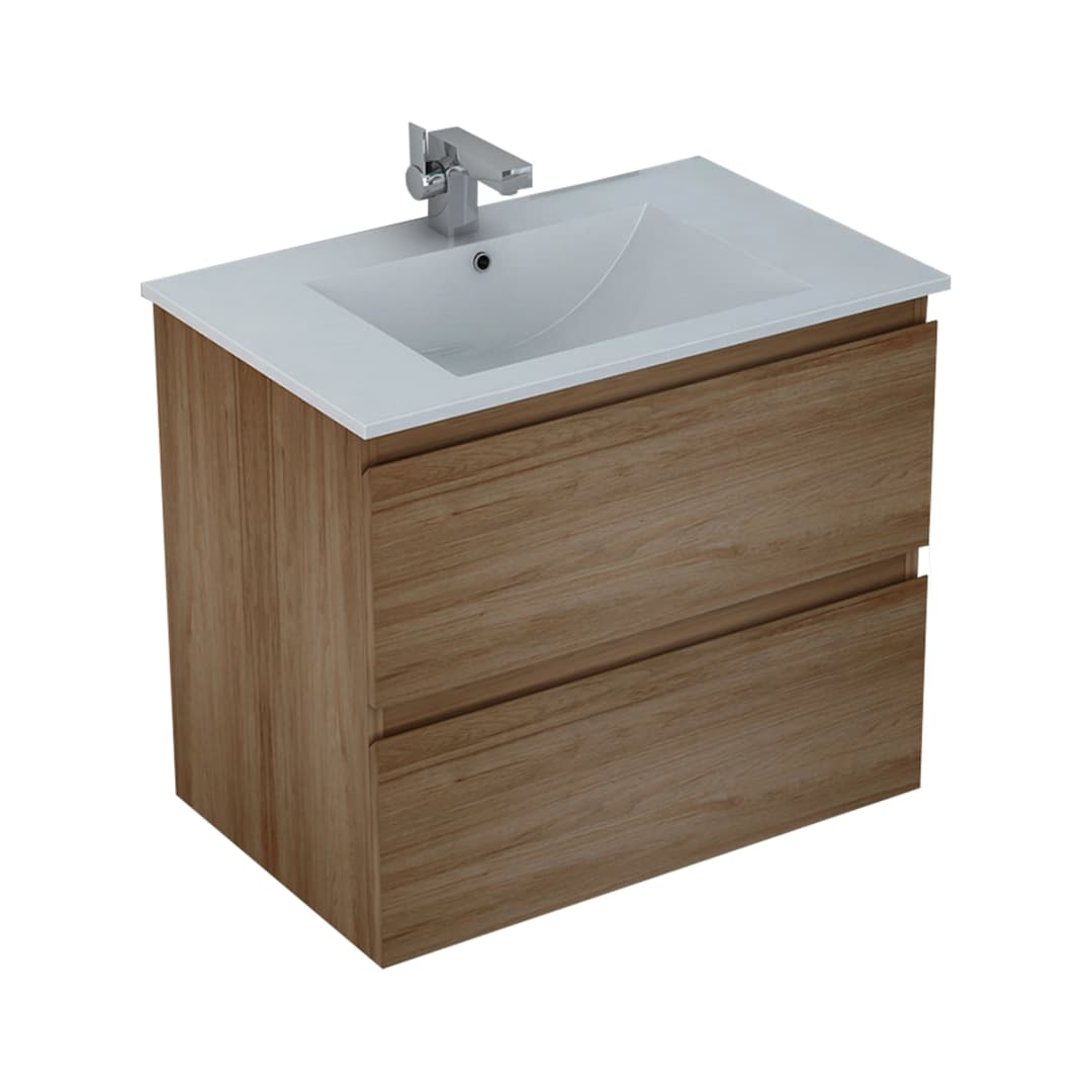 Mueble de Baño Delfos con Lavamanos 700x450x600 mm 2 Cajones Light Oak