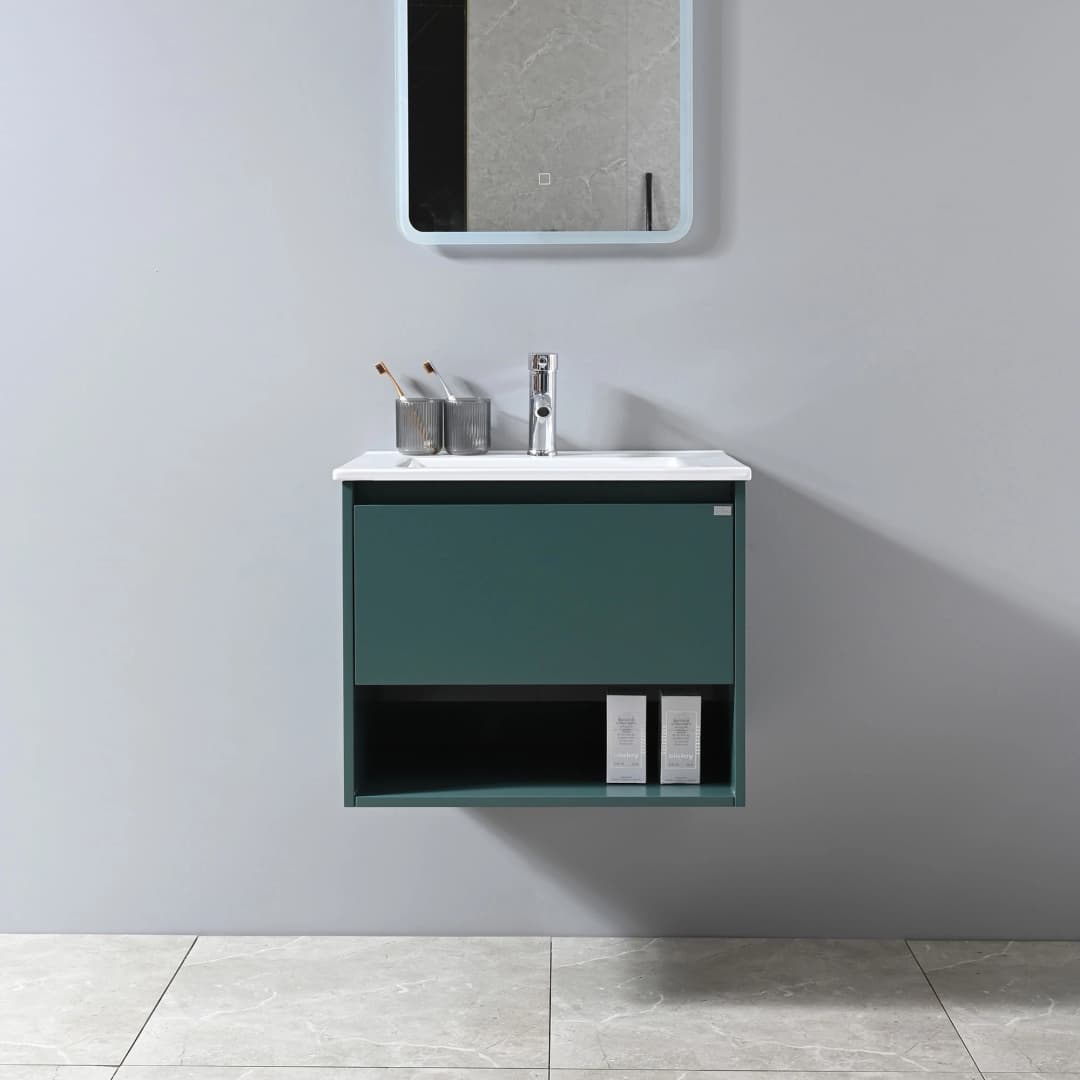 Mueble de Baño Queen con Lavamanos 800x480x455 mm 1 Cajón y Repisa Cadet Green