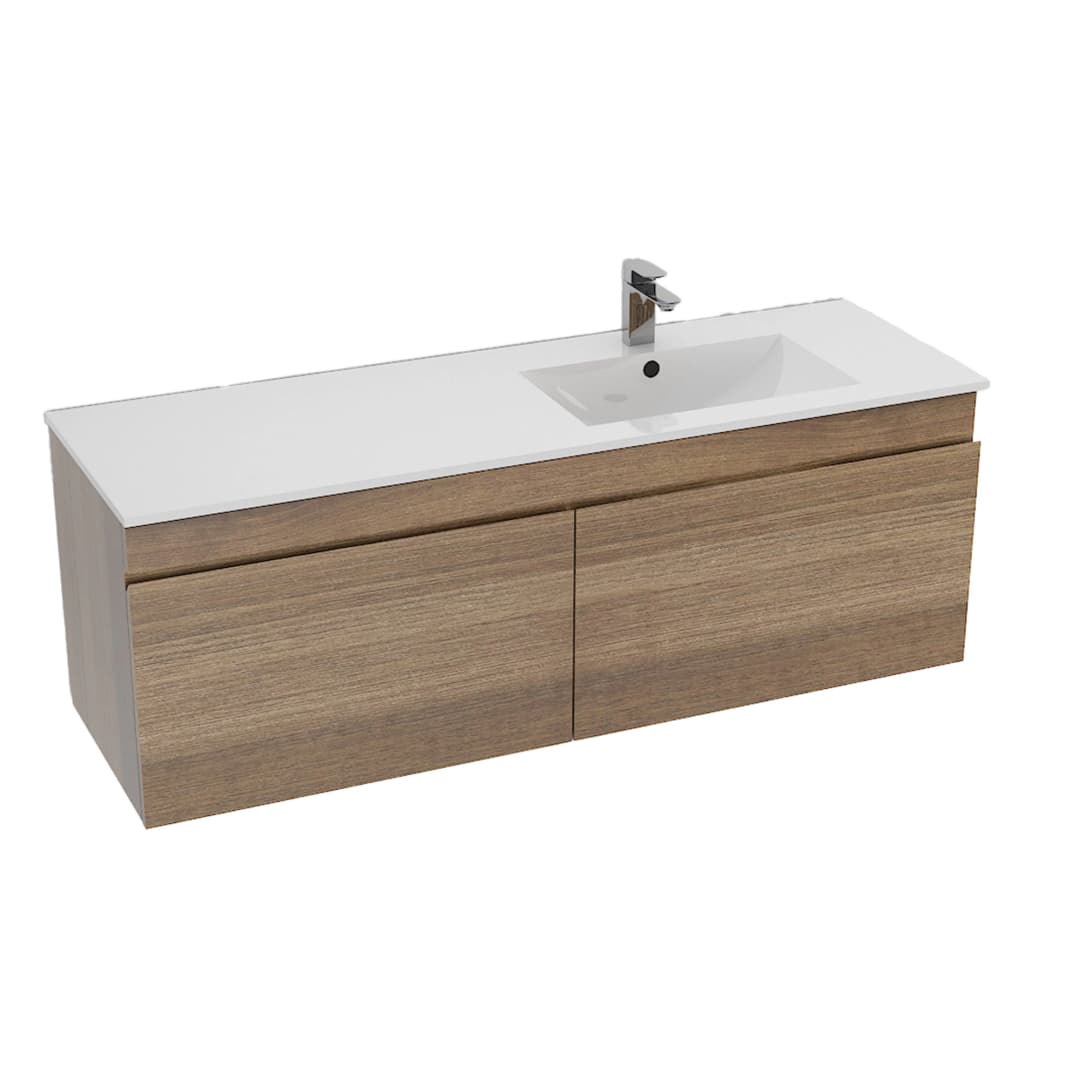 Mueble de Baño Delfos con Lavamanos 1200x450x350 mm 1 Cajón Light Oak