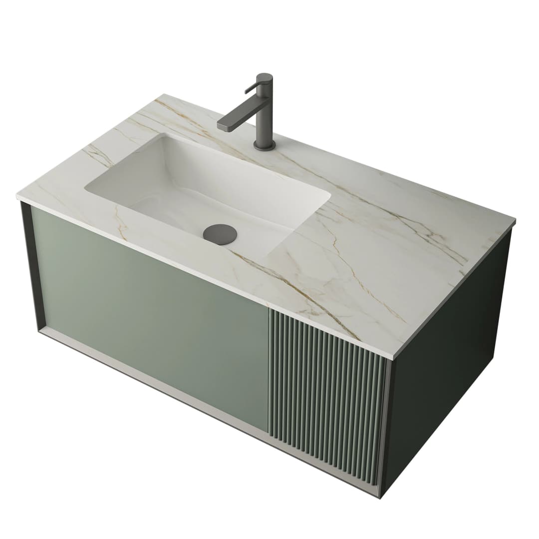 Mueble de Baño Broadway con Lavamanos 1000x491x550 mm 1 Cajón Verde