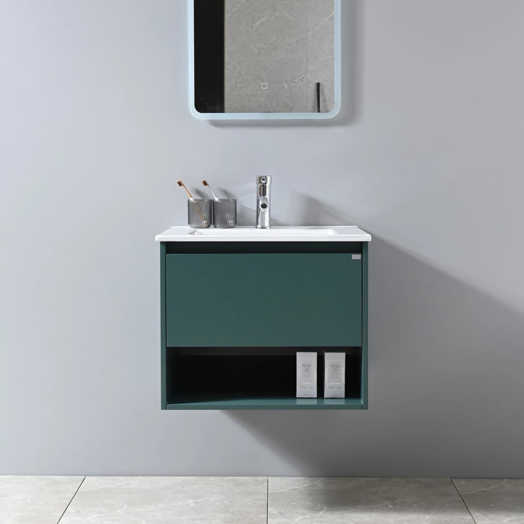 Mueble de Baño Queen con Lavamanos 600x480x455 mm 1 Cajón y Repisa Cadet Green