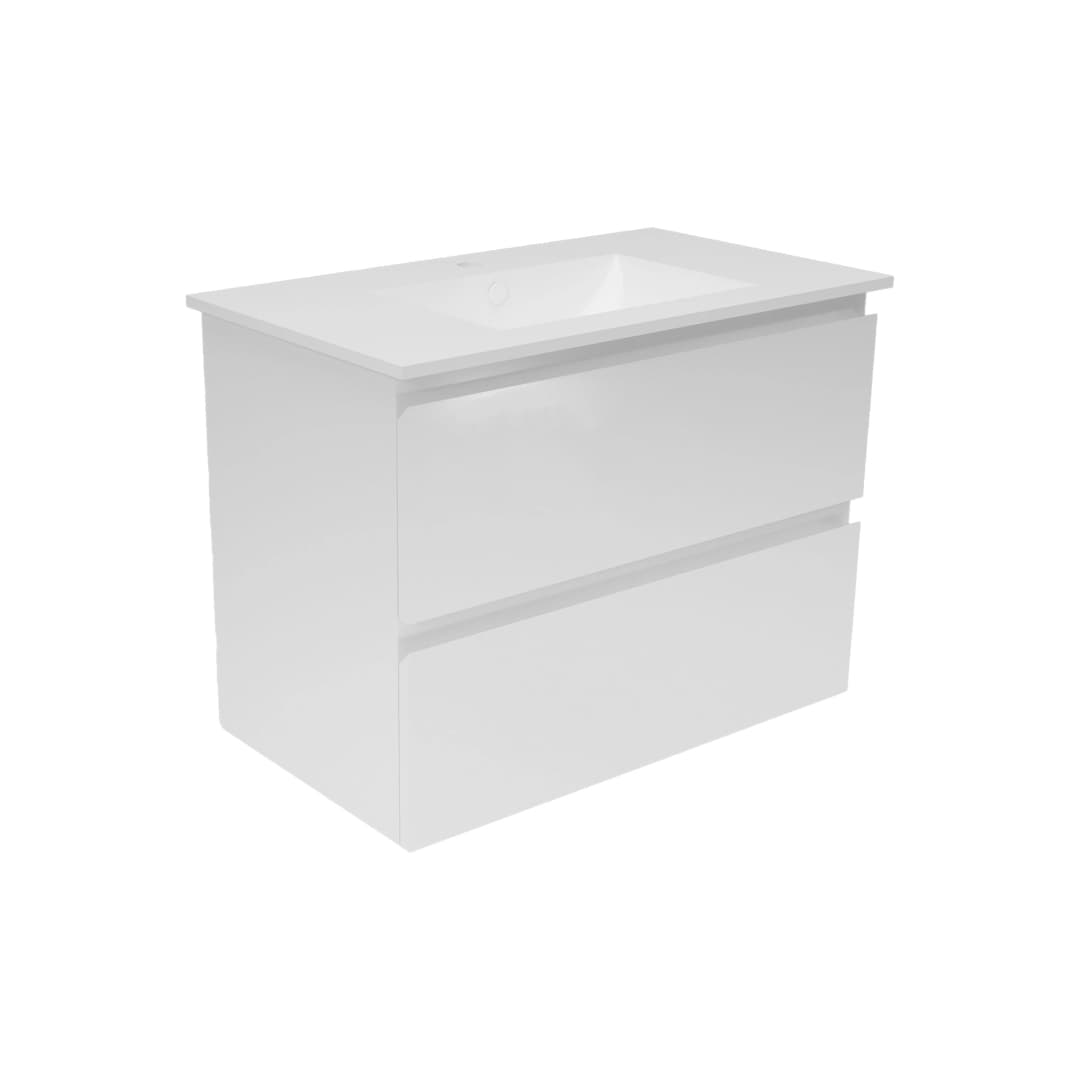 Mueble de Baño Delfos con Lavamanos 800x450x600 mm 2 Cajones Blanco Lacado