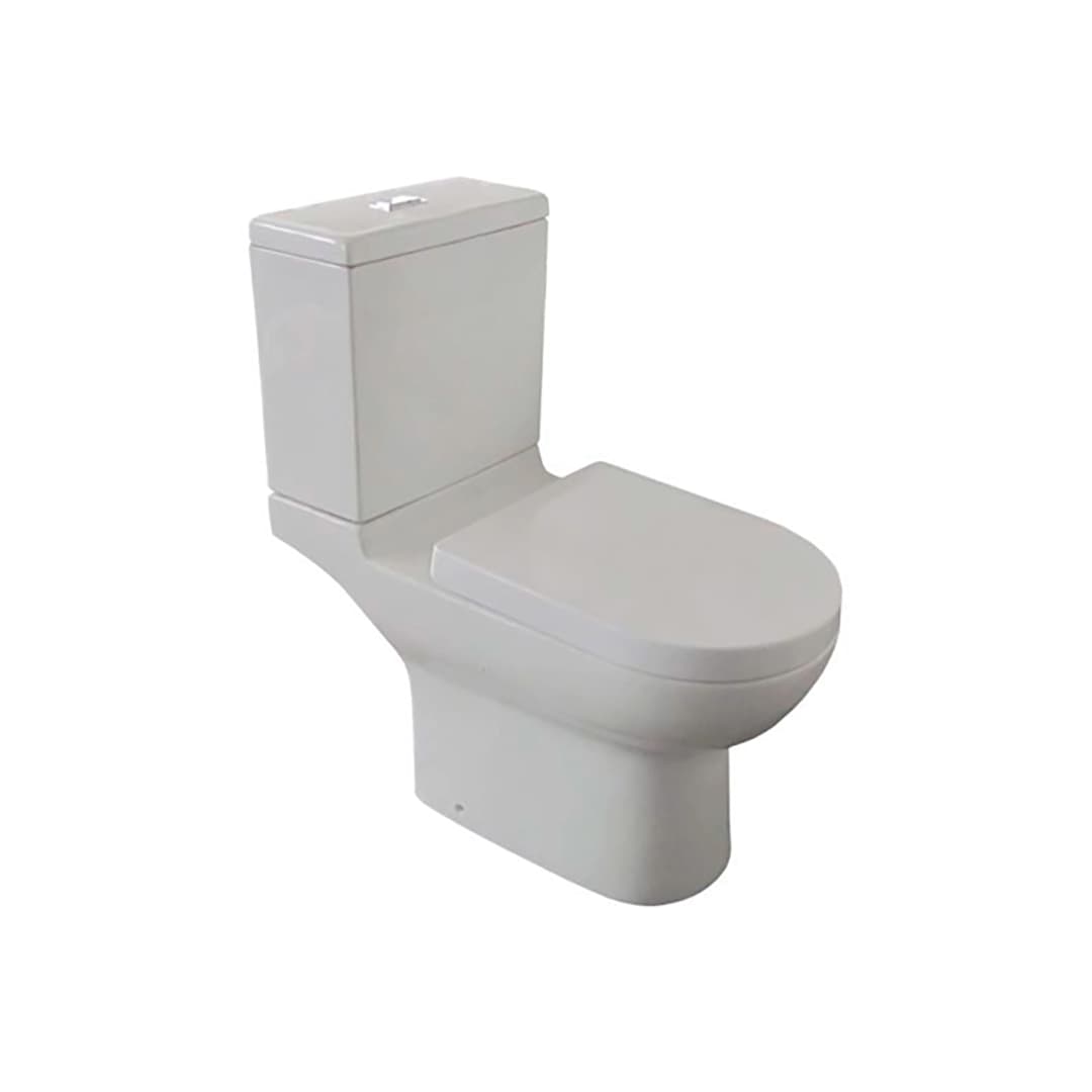 WC Santorini Descarga Piso con Asiento y Fijaciones Blanco Leed