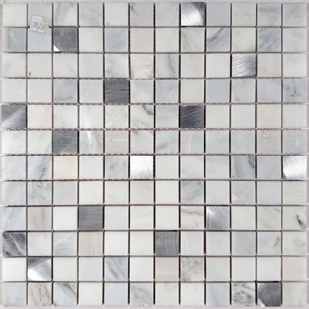 Mosaico Carrara Aluminio 30x30 cm