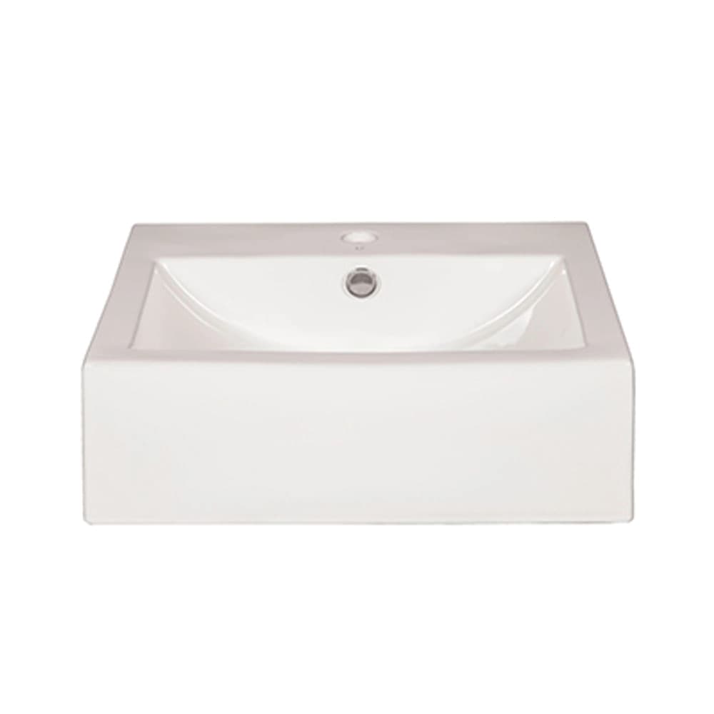 Lavamanos San con Rebalse Semiempotrar Rectangular Blanco