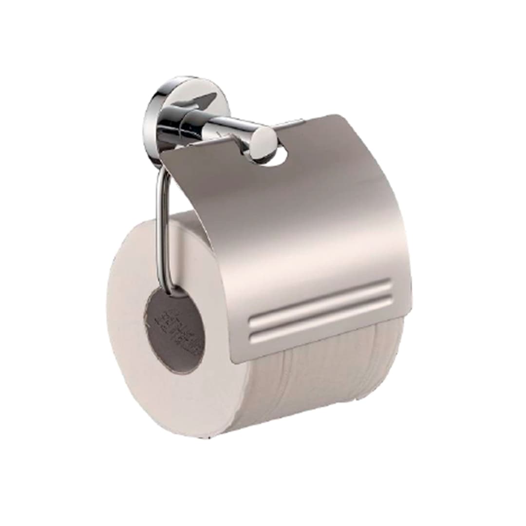 Portarollo Bari con Tapa Zinc Cromado 13.5x6.4x11.6 cm