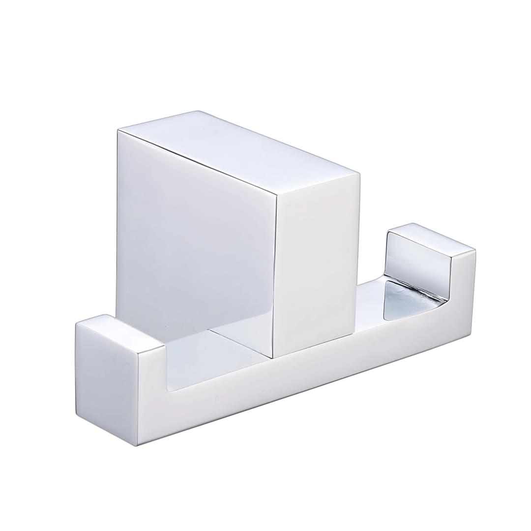 Percha Kubika Doble Latón Cromado 8x4.5x4 cm