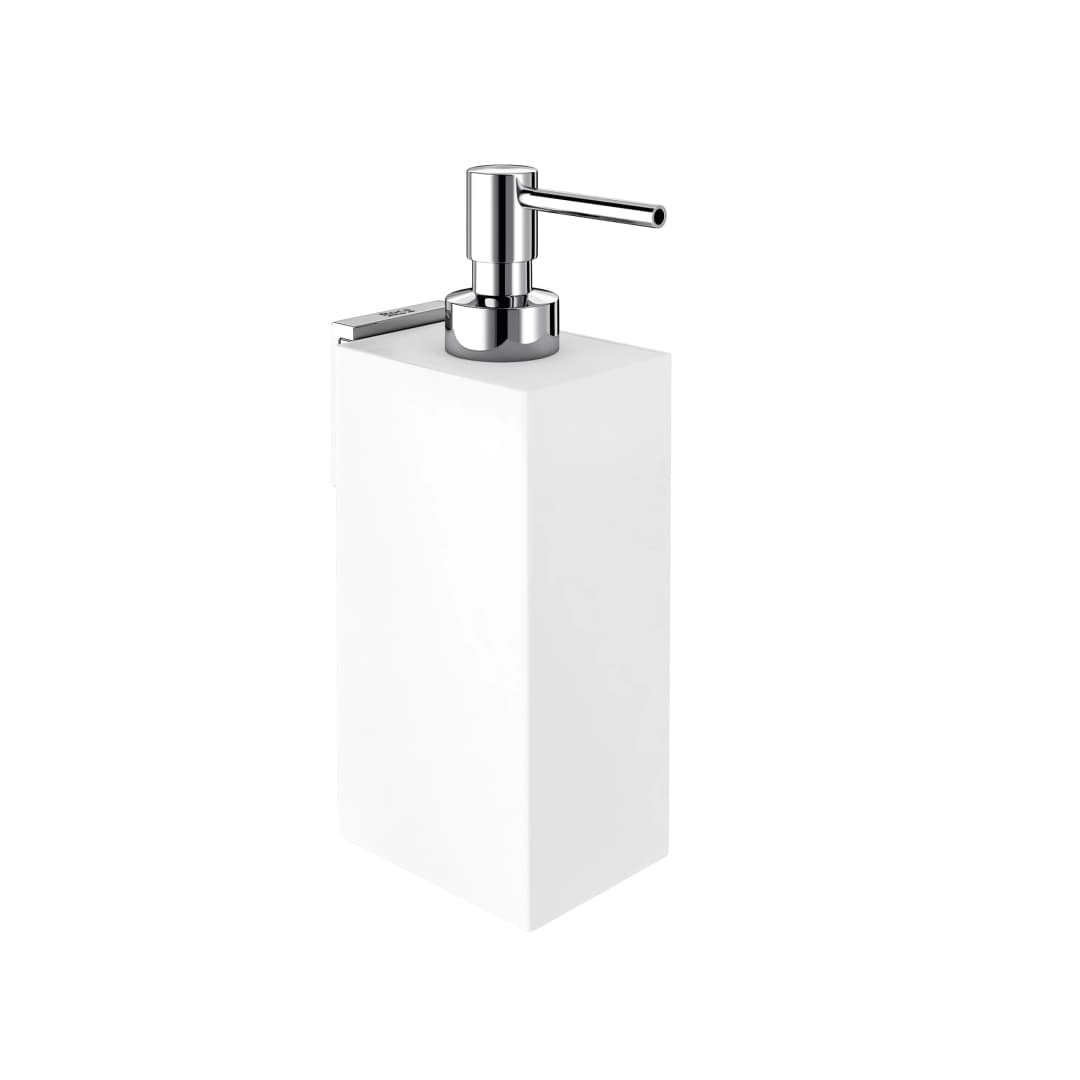 Dispensador de Jabón Rubik Latón Blanco 5.5x8.1x17.9 cm