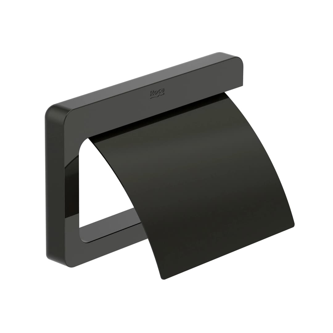 Portarollo Tempo con Tapa Metal Negro 15x2.4x11.6 cm