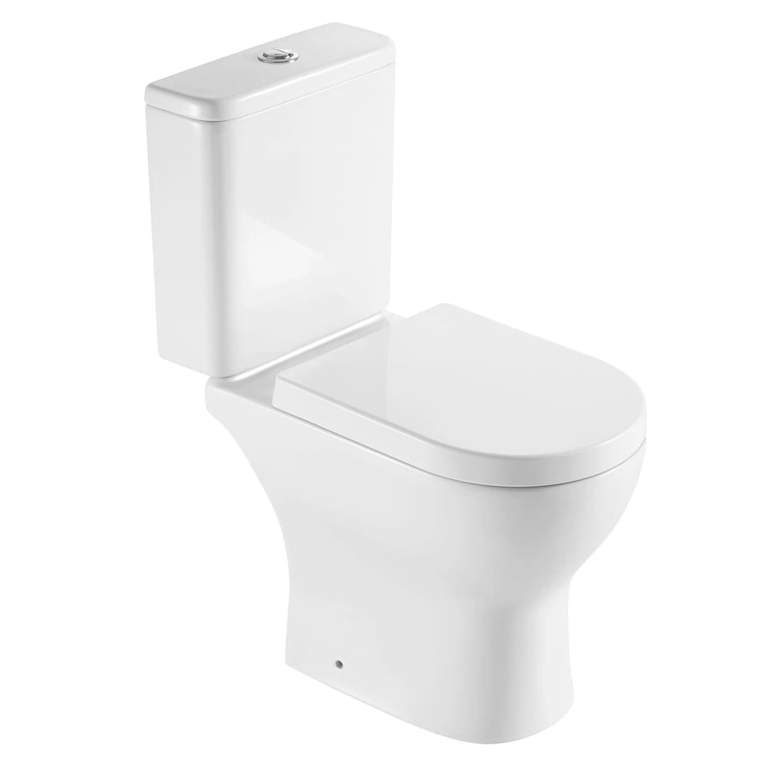 WC Two Piece Atenas Rimless ADA Descarga a Muro 180 mm