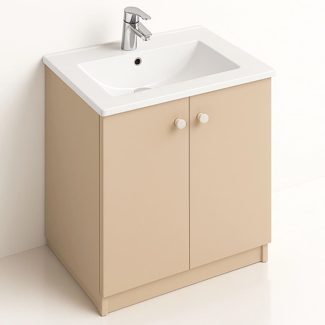 Mueble de Baño Dante con Lavamanos 600x465x840 mm 2 Puertas Gris Arcilla