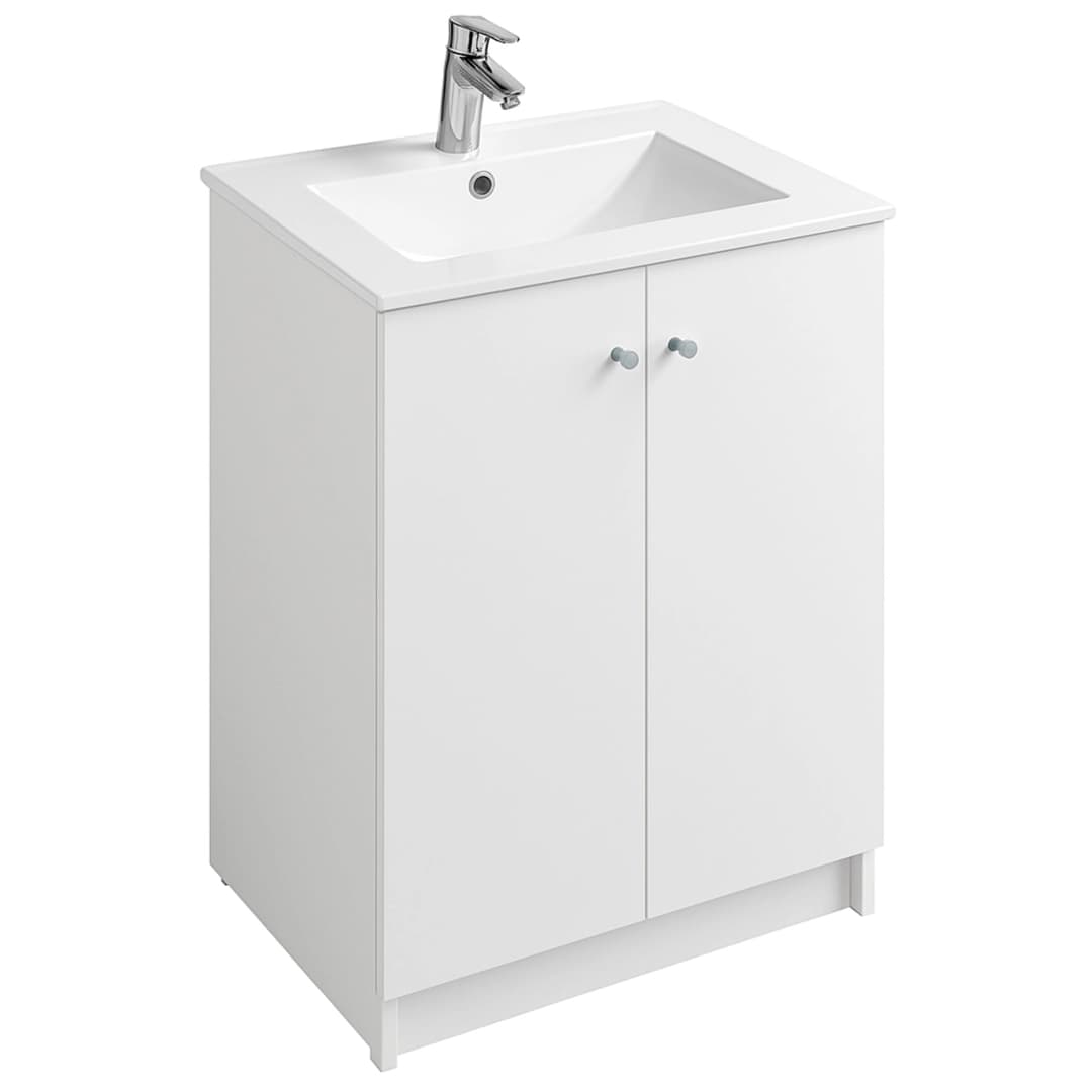 Mueble de Baño Dante con Lavamanos 600x465x840 mm 2 Puertas Blanco