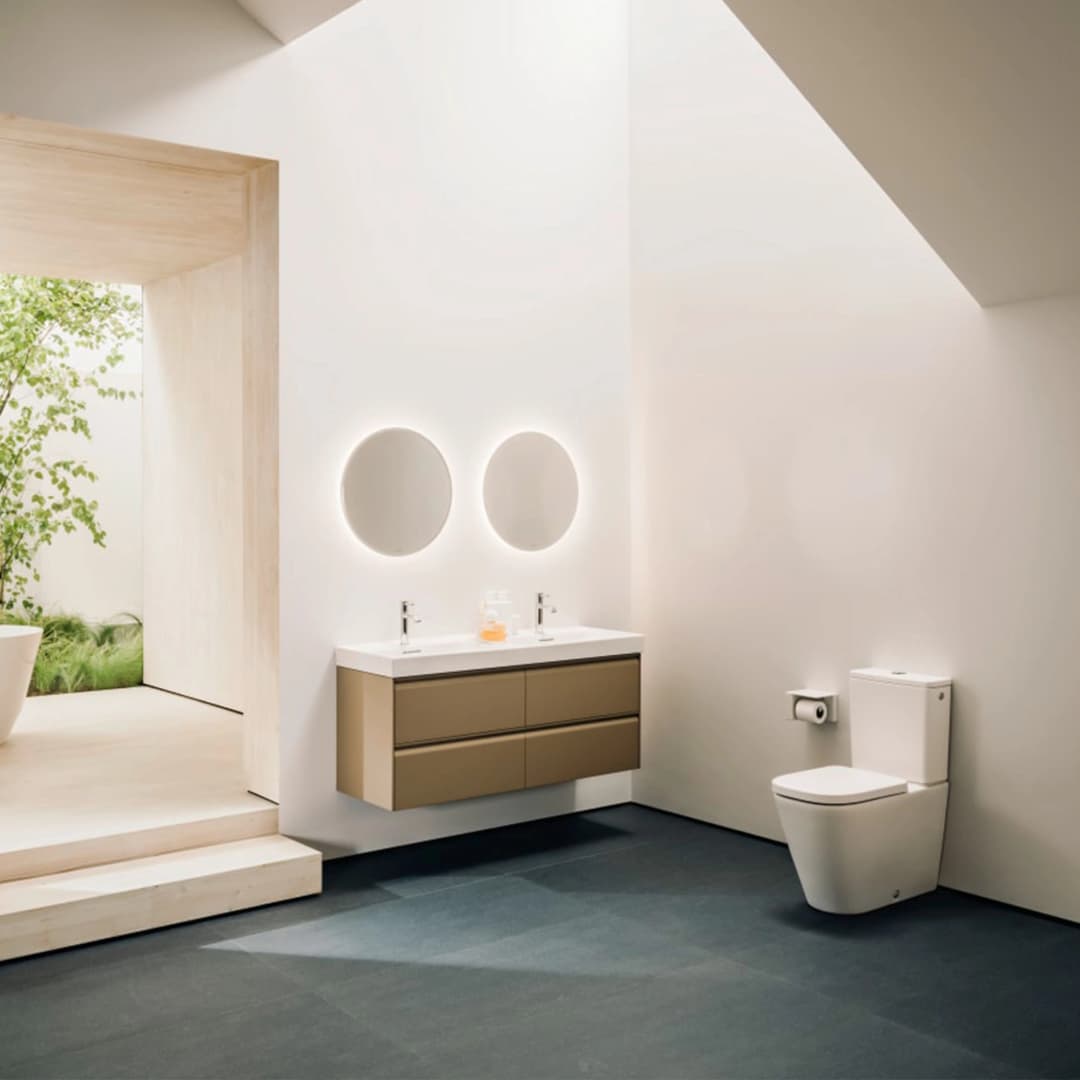 WC Meda Dual Descarga a Muro Rimless Blanco 360x440x680 mm