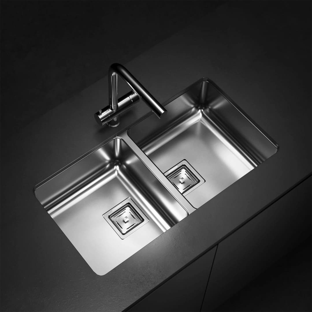 Lavaplatos Quadra 2 Cubetas Acero Inoxidable 304 708x370x175 mm