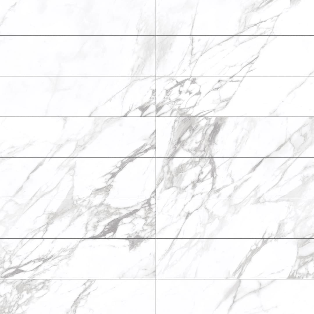 Porcelanato Prestige Blanco Mate Tipo Mármol 15x60 cm